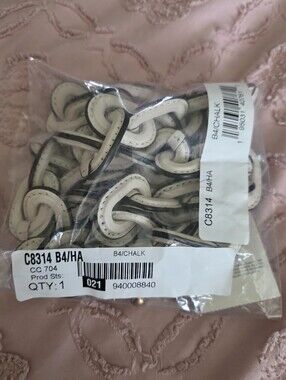 Coach Chalk White Leather Chain Strap